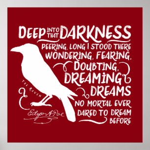 Raven (Deep Into That Darkness) by Edgar Allan Poe Poster
