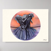 Raven "Diablo Crow Wasserfarbe Druck Fine Paper