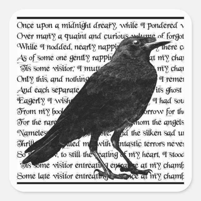 Raven Edgar Allan Poe Stickers (Vorderseite)