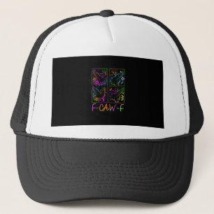 Raven F-Caw-F Bunt Neon-Gotik-Vogel Lustig Truckerkappe