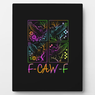 Raven F-Caw-F Bunter Neon-Goth-Vogel Lustig Fotoplatte