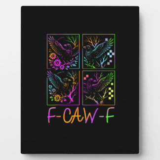 Raven F-Caw-F Bunter Neon-Goth-Vogel Lustig Fotoplatte