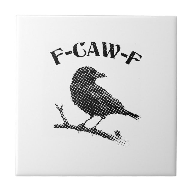 Raven F-CAW-F Halloween Minimalistisch Fliese (Vorderseite)