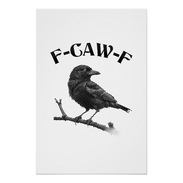 Raven F-CAW-F Halloween Minimalistisch Poster (Vorderseite)