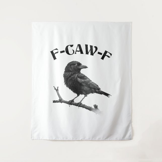 Raven F-CAW-F Halloween Minimalistisch Wandteppich (Vorderseite)