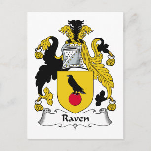 Raven Familienwappen Postkarte