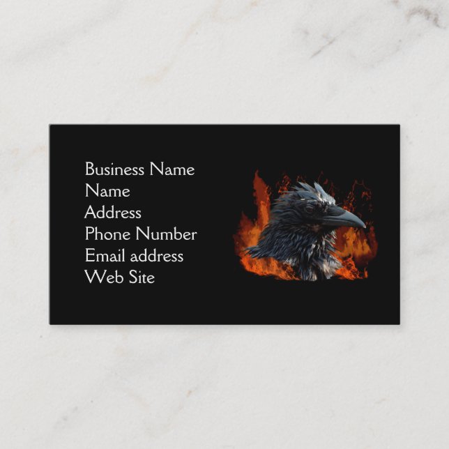 Raven Flames Business Card Visitenkarte (Vorderseite)