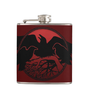 Raven Flask Custom Raven / Crow Art Drink Flask Flachmann