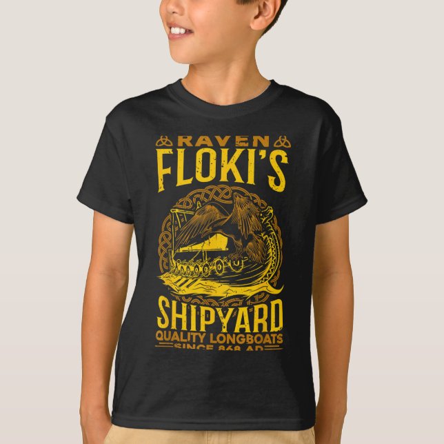 Raven Flokis Shipyard Nordic Mythology Viking T-Shirt (Vorderseite)