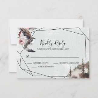 Raven, Forest und Crescent Moon UAWG RSVP Karte