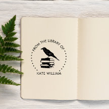 Raven from the library of Round Briefmarke