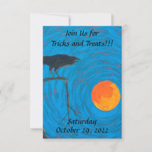 Raven Full Moon Halloween Einladung