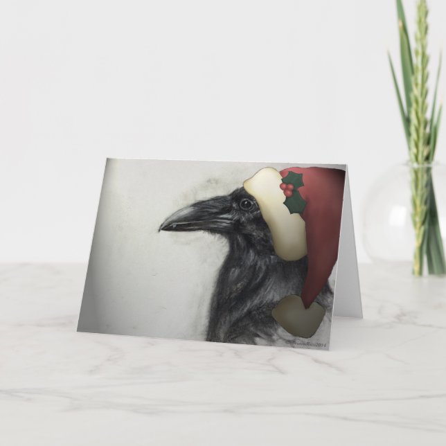 Raven für die Saison Feiertagskarte (Vorderseite)