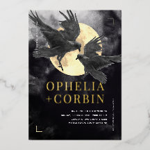 Raven & Golden Moon Black Gothic Wedding