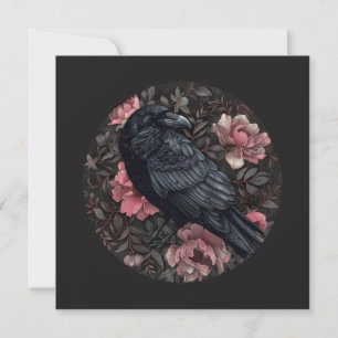Raven gothic Vintag Blume Einladung
