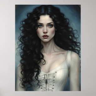 Raven-haarige Schönheit Poster