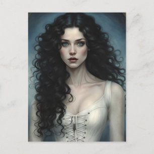 Raven-haarige Schönheit Postkarte