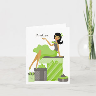 Raven-Hair Hübsch Girl Dankeschön Hinweise Dankeskarte