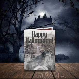 Raven Halloween Card Karte