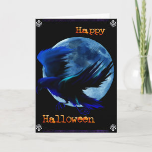 Raven halloween cards karte