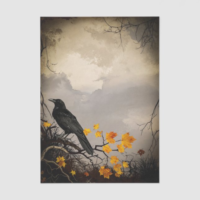 Raven Halloween Dekoupage Tissue Paper Seidenpapier (Vorderseite)