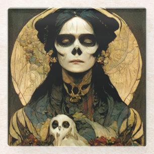 Raven Hexe 2 Fantasy Horror Goth Gothic Glasuntersetzer