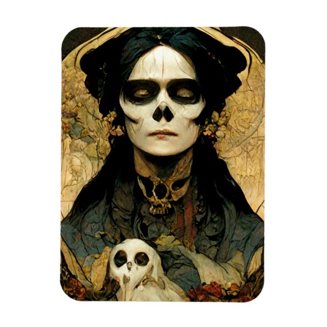 Raven Hexe 2 Fantasy Horror Goth Gothic Magnet (Vertikal)
