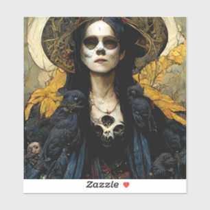 Raven Hexe 3 Fantasy Horror Goth Gothic Aufkleber