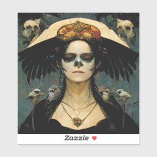 Raven Hexe 4 Fantasy Horror Goth Gothic Aufkleber