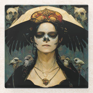 Raven Hexe 4 Fantasy Horror Goth Gothic Glasuntersetzer