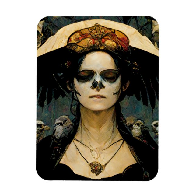 Raven Hexe 4 Fantasy Horror Goth Gothic Magnet (Vertikal)