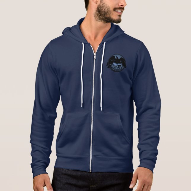 Raven Hooded Jacket Raven Crow Art Jacken (Vorderseite)