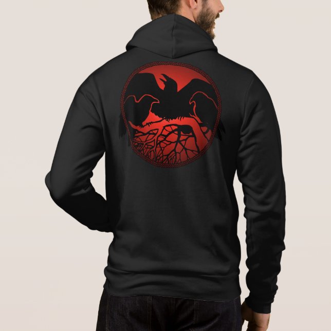 Raven Hoodie Jacket Men's Raven Crow Hooded Shirt (Rückseite)