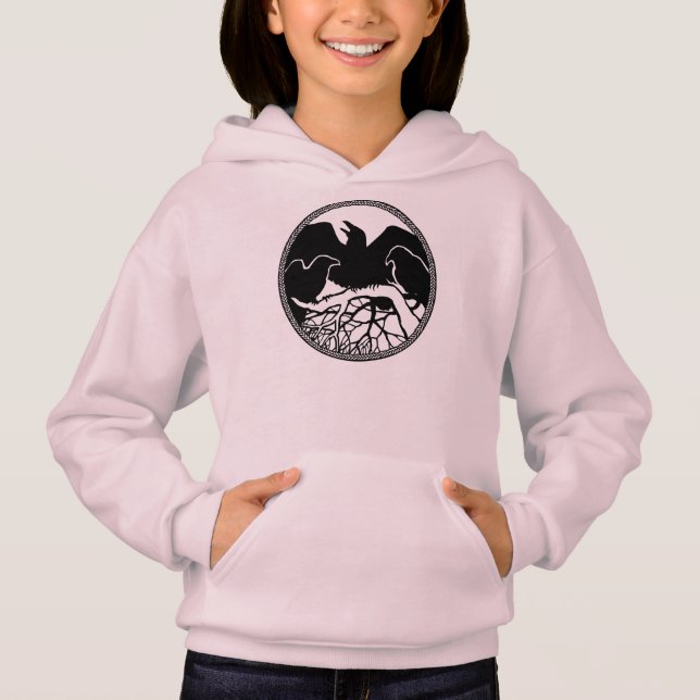 Raven Hoodie Sweatshirt Kid's Raven Hooded Shirt (Vorderseite)