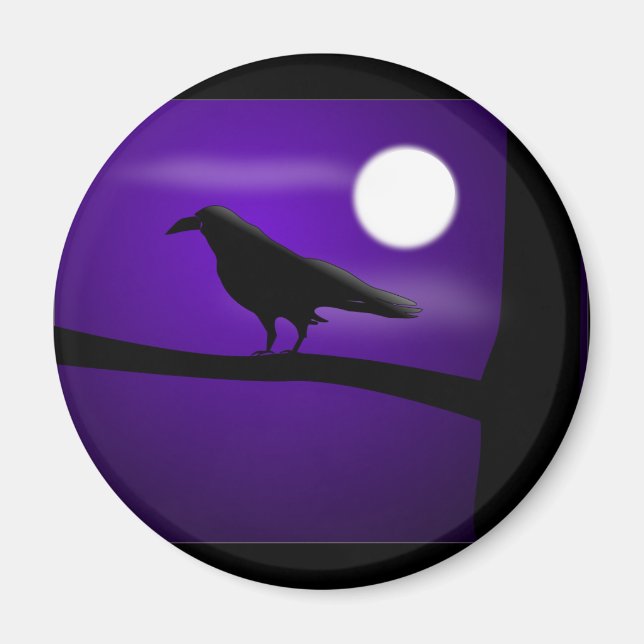 raven_illustr_Vector_Clipart lila Magnet (Vorne)