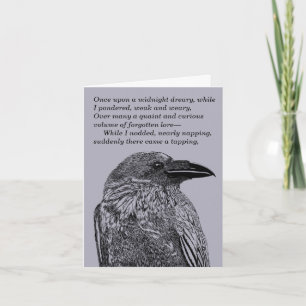 Raven Illustration & Gedicht zusammenbringen Karte