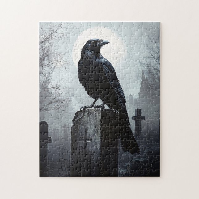 Raven im Friedhof Gothic Puzzle (Vertikal)