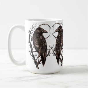 Raven in Dead Tree - Dunkle Gotik Kaffeetasse