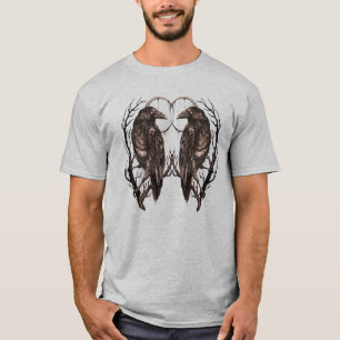 Raven in Dead Tree - Dunkle Gotik T-Shirt