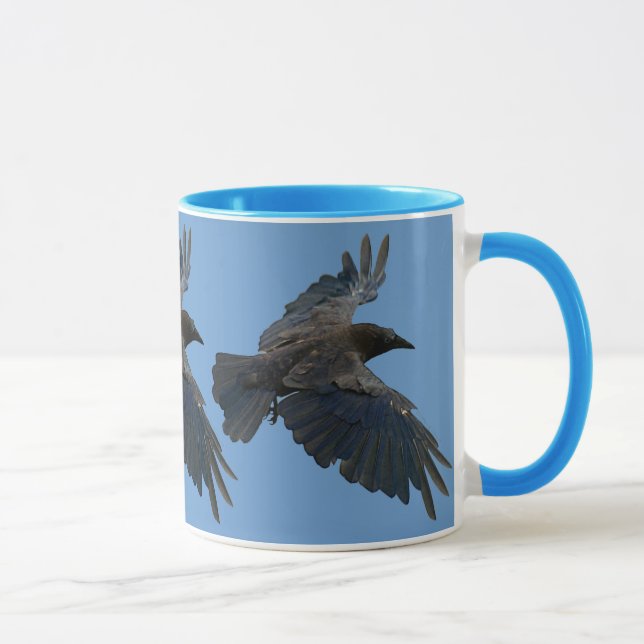 Raven in Flight Wildlife Lover Tasse (Rechts)