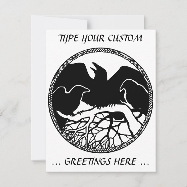 Raven Invitations Personalisiert Native Art Card Einladung (Vorderseite)