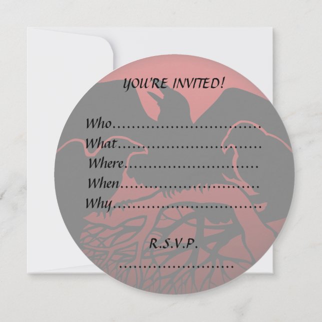 Raven Invitations Personalisiert Native Art Card Einladung (Rückseite)