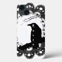 Raven Lace Name B & W & grau Goth