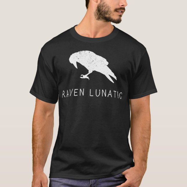 Raven Lunatic Fun Bird Goth Gothic Geschenk Männer T-Shirt (Vorderseite)