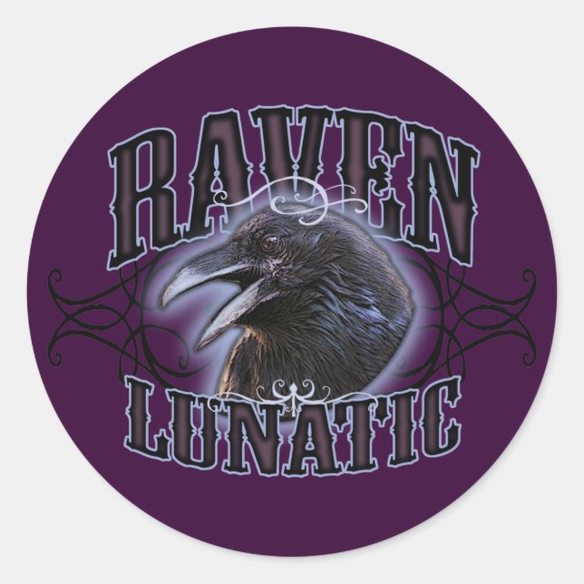 Raven Lunatic Runder Aufkleber (Vorderseite)