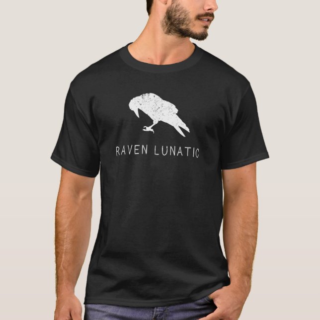 Raven Lunatic Shirt Fun Bird Goth Gothic Gift Men (Vorderseite)