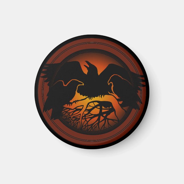 Raven Magnets Raven Native Art Kühlschrankmagnet G Magnet (Vorne)