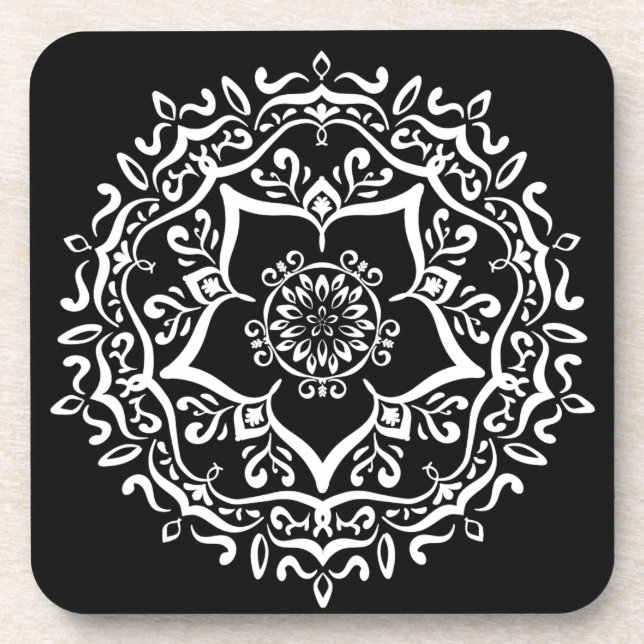 Raven Mandala Getränkeuntersetzer (Vorderseite)