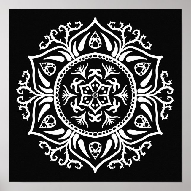 Raven Mandala Poster (Vorne)