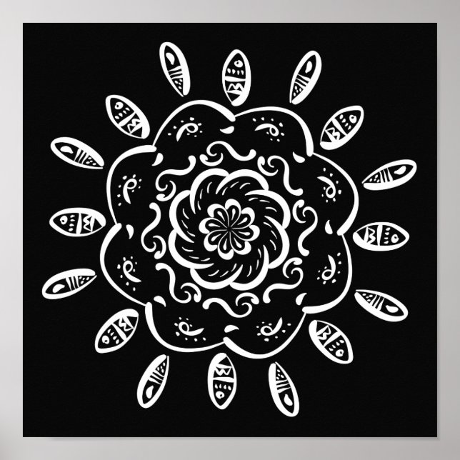 Raven Mandala Poster (Vorne)